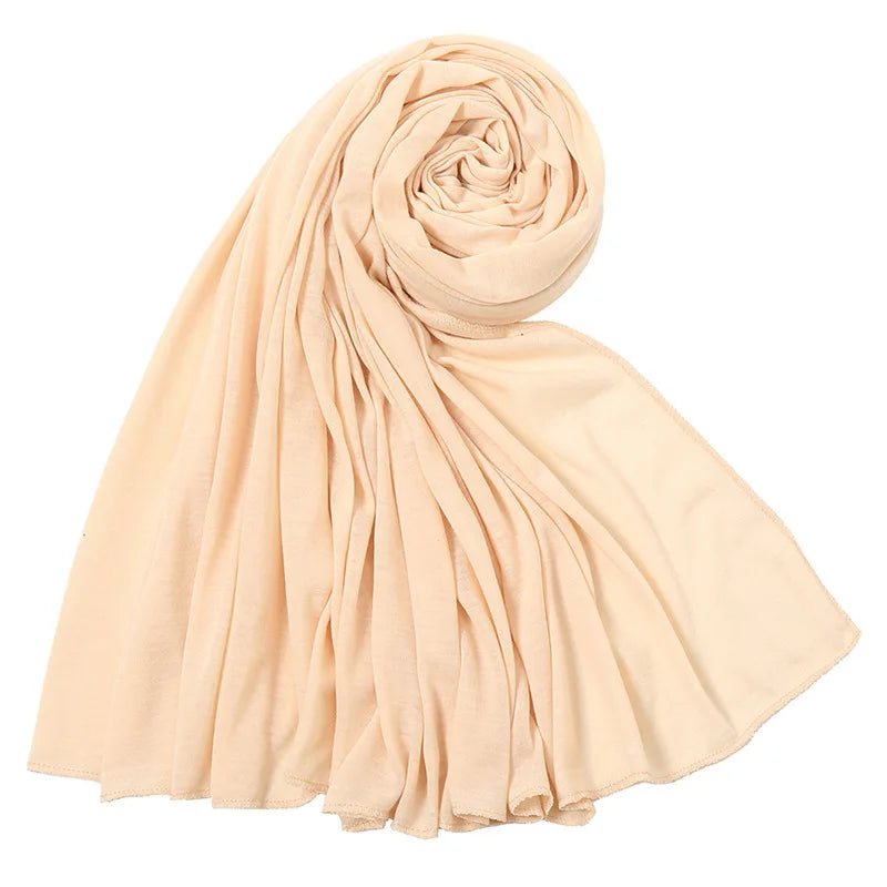Soft Hijabs Scarf Shawl Plain Cotton Jersey Scarves