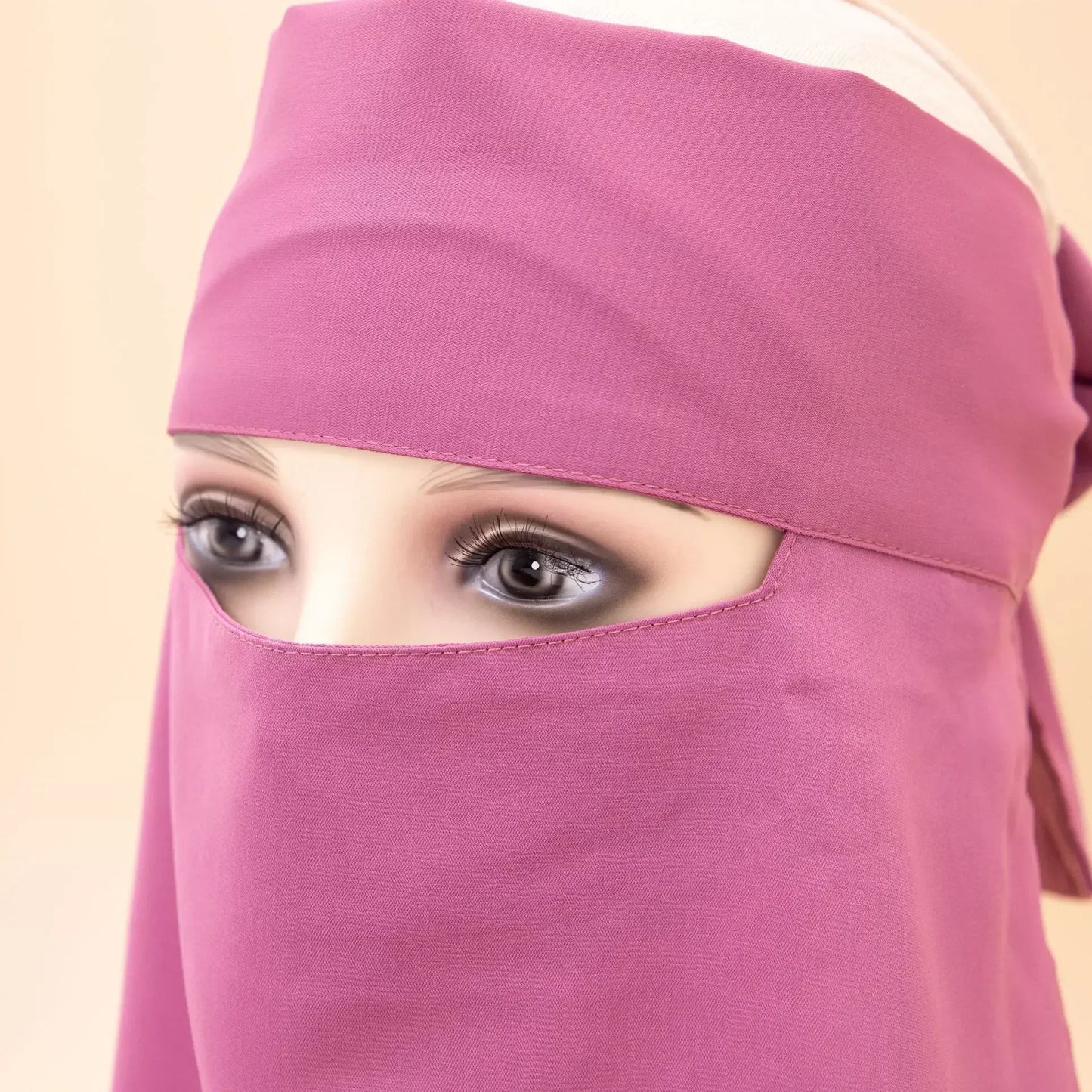 Plain Nida Niqab Tie back Face Cover
