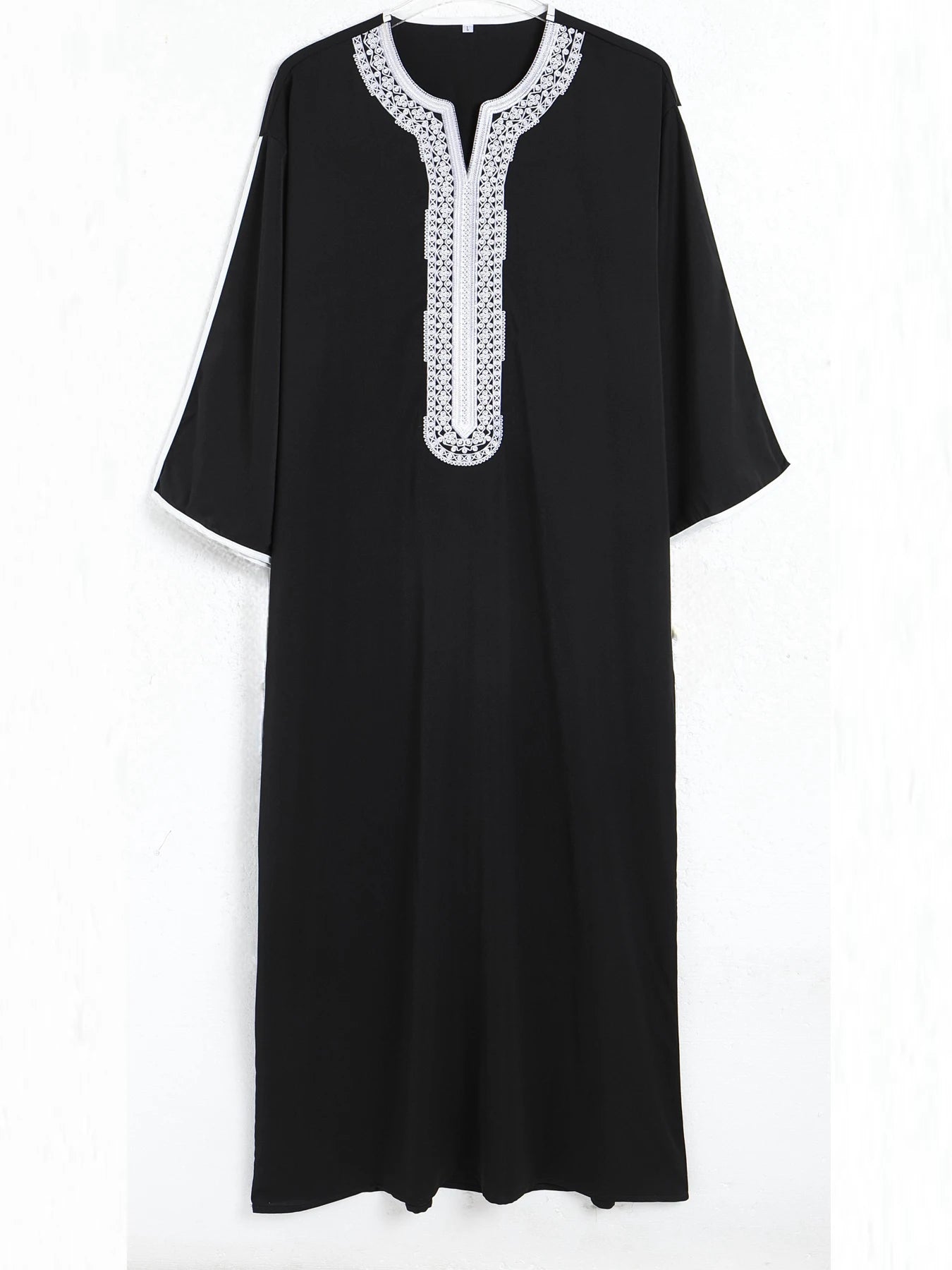 Muslim kaftan Men Short sleeve embroidered Moroccan Arab