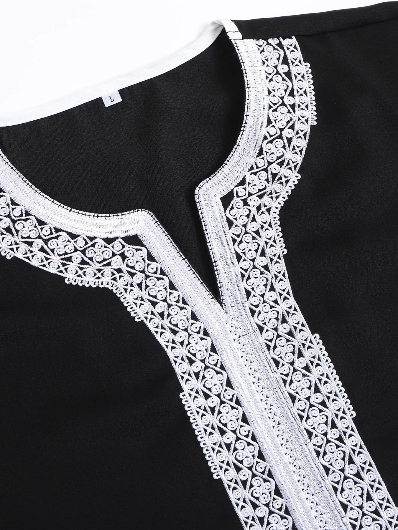 Muslim kaftan Men Short sleeve embroidered Moroccan Arab