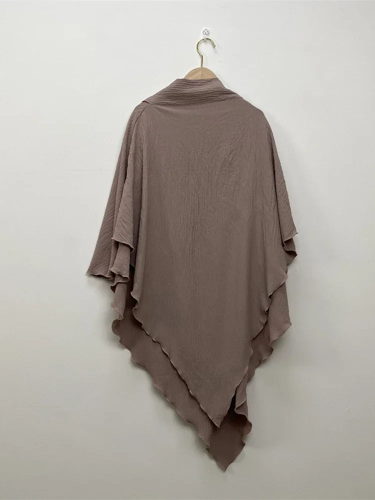2 Layers Jazz Crepe Long Khimar Women Hijab