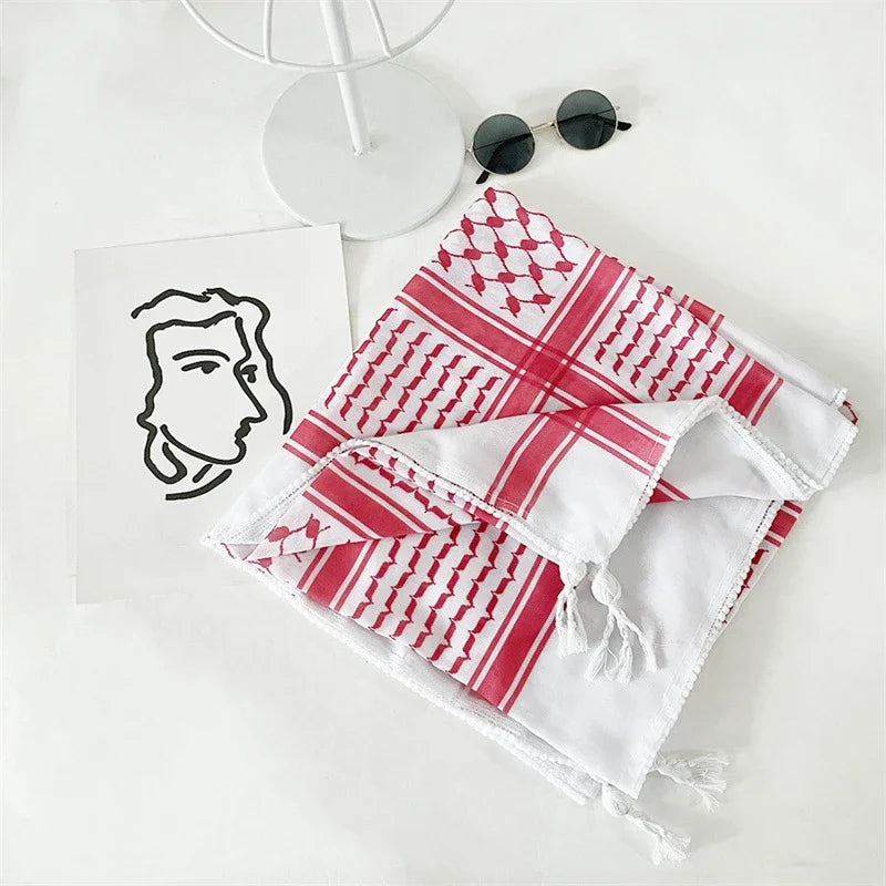 Arab Head Scarf Keffiyeh Shemagh Wrap Muslim Headwear