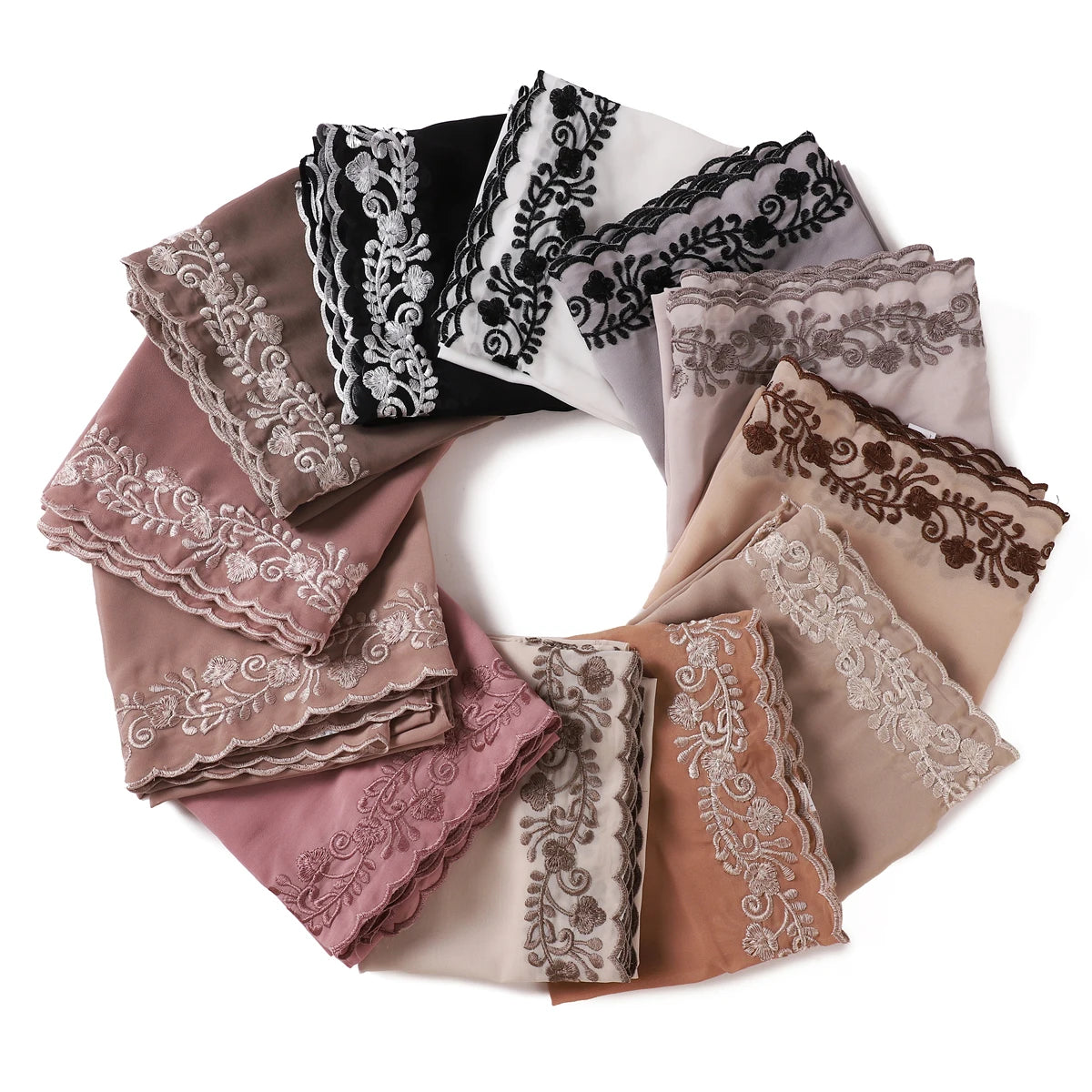 Embroidery Chiffon Scarf Hijab