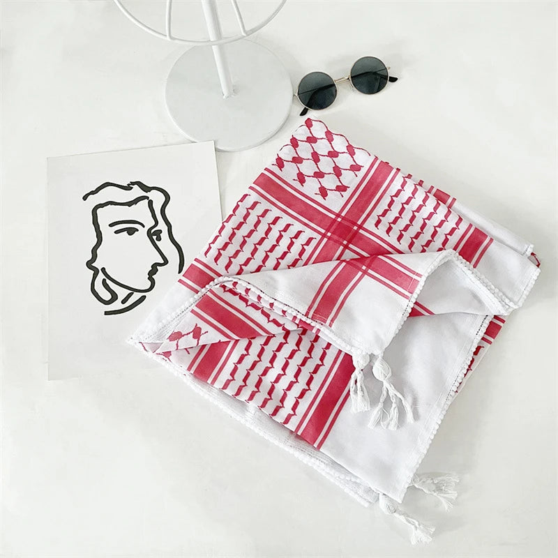 Arab Head Scarf Keffiyeh Shemagh Wrap Muslim Headwear