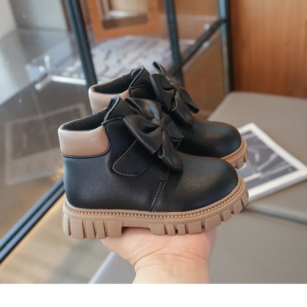Girls Boots Bow Kids Buckle