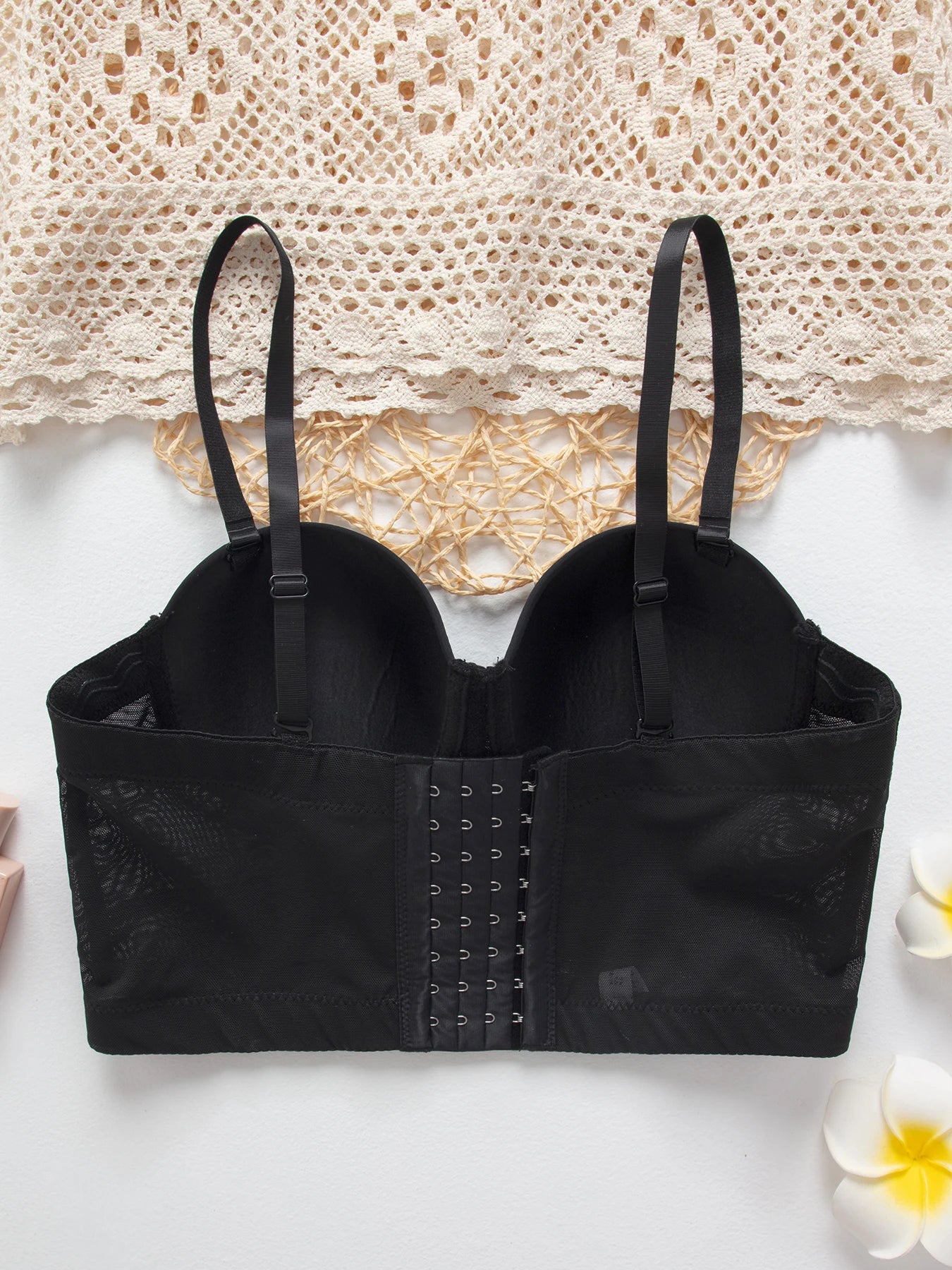 Solid Color Simplicity Elegant New Shoulder Strap Gauze Bra