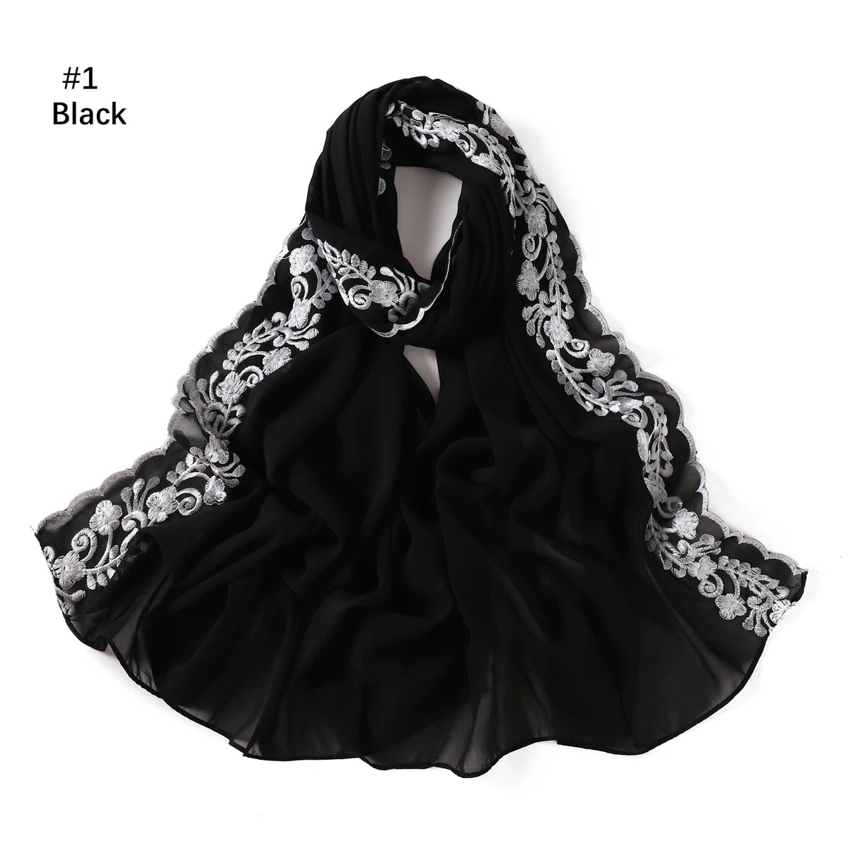 Embroidery Chiffon Scarf Hijab