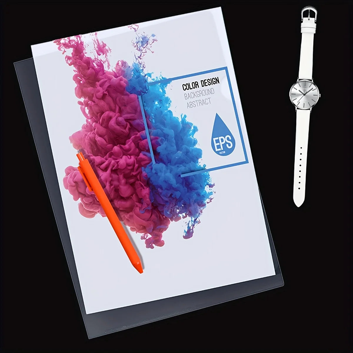30 Pack PVC L-Shaped A4 Document Folders,