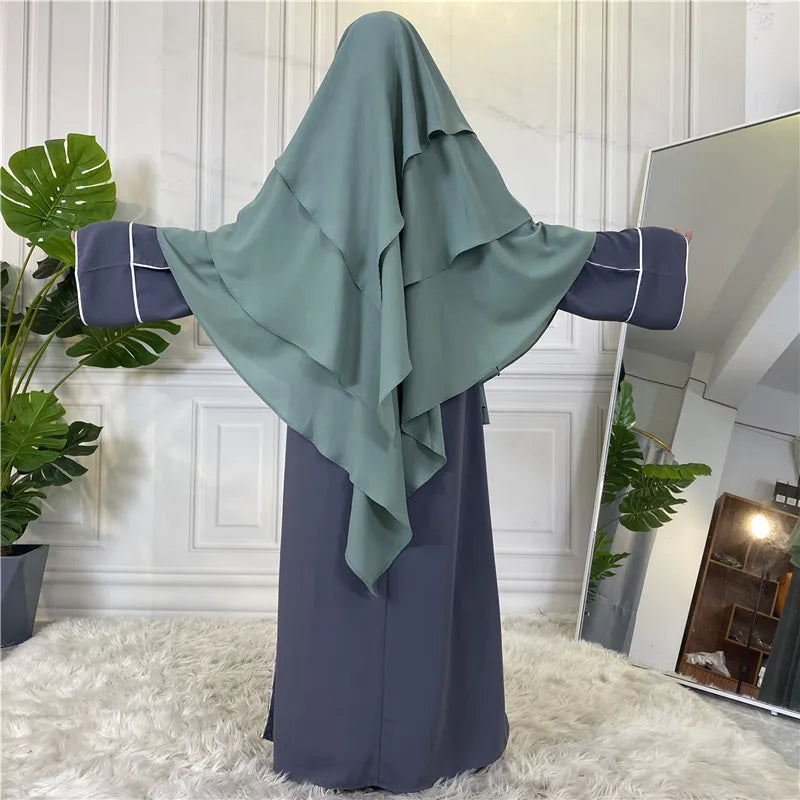 3 Layers Chiffon Hijabs Islamic Clothing Ramadan Eid Headdress