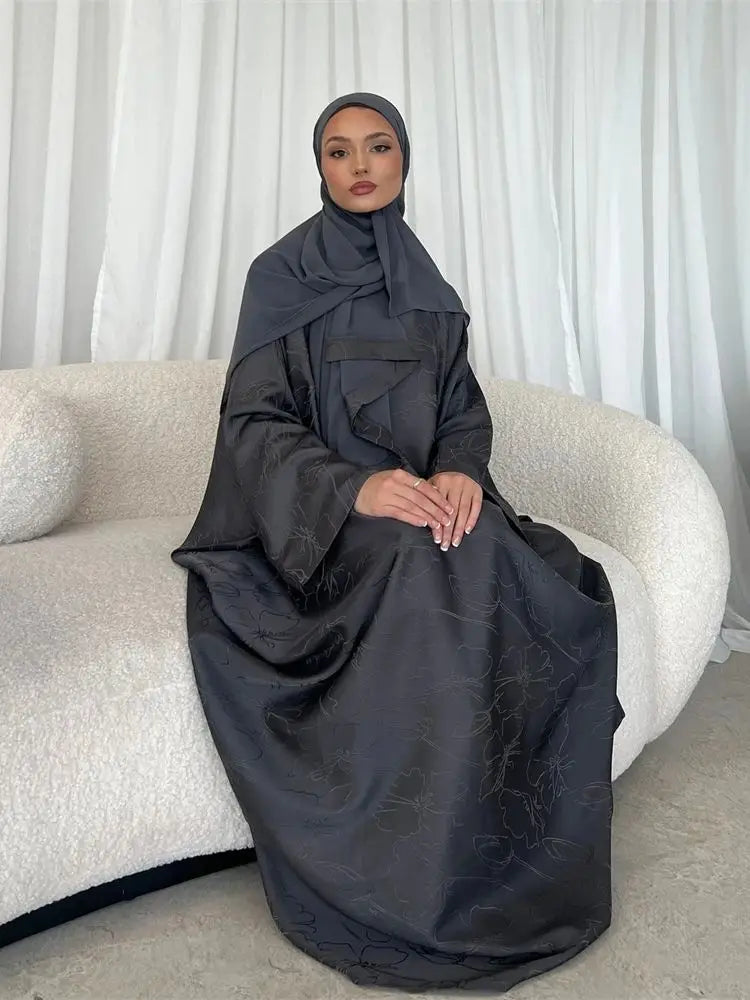 Satin Abaya Damen Dubai Arabic Muslim Kaftan African Dresses
