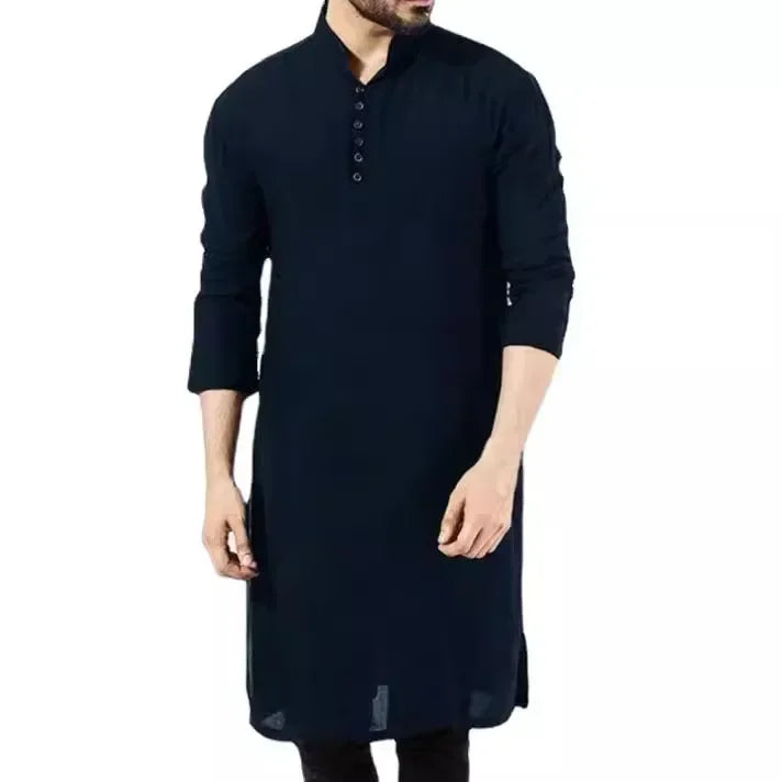 Abaya Men Shirts Long Sleeve Islamic Chemise Elegant Kaftan Robe