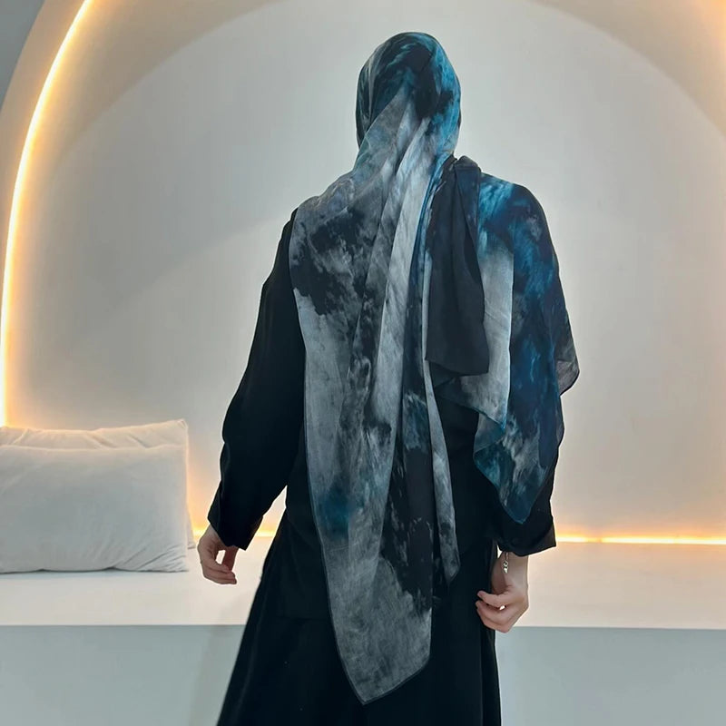 Watercolor Print Hijab Muslim