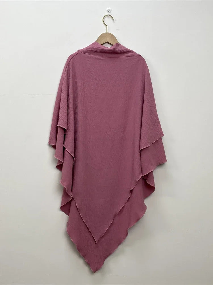 2 Layers Jazz Crepe Long Khimar Women Hijab