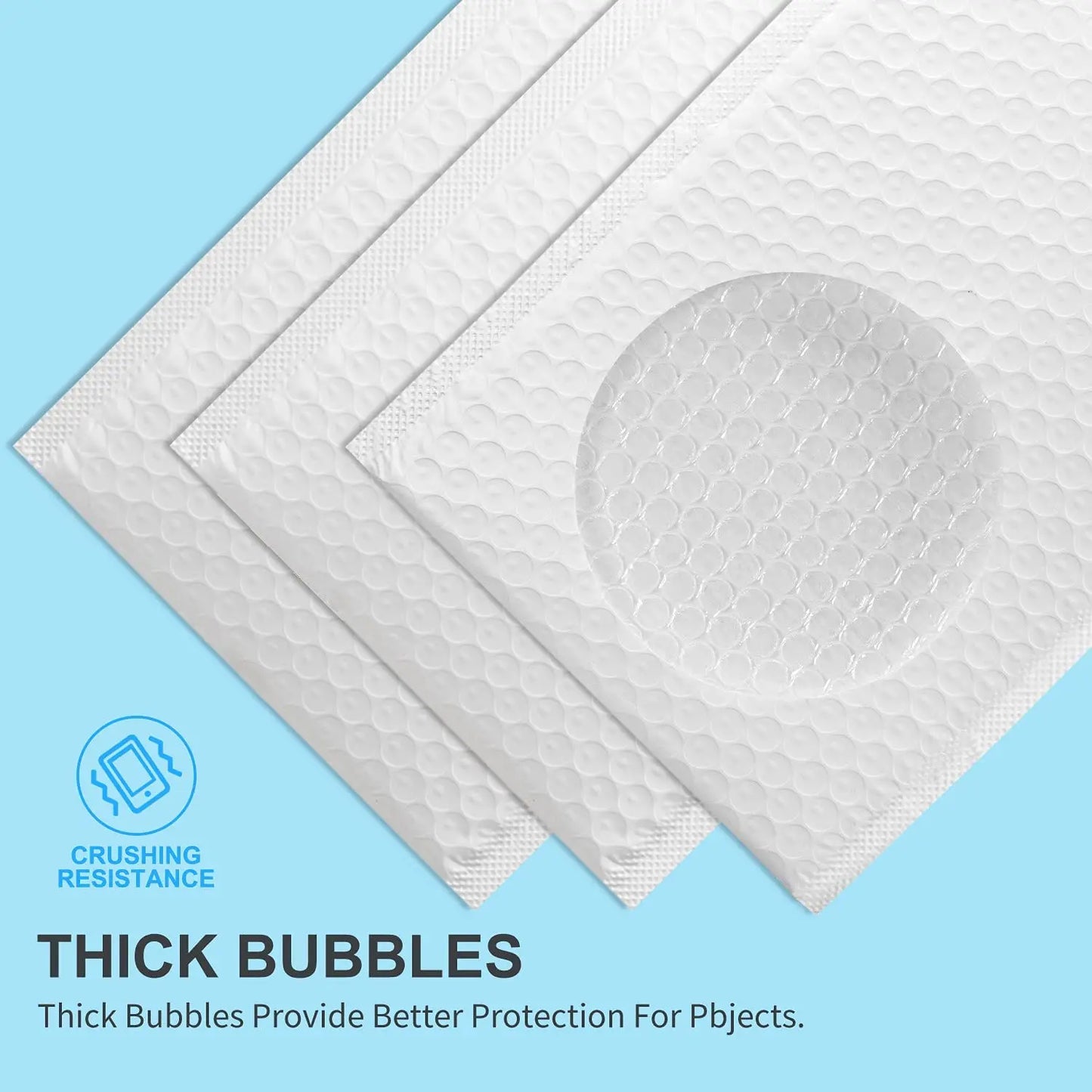 100pcs Matte White Black Self Seal Shipping Padded Envelopes