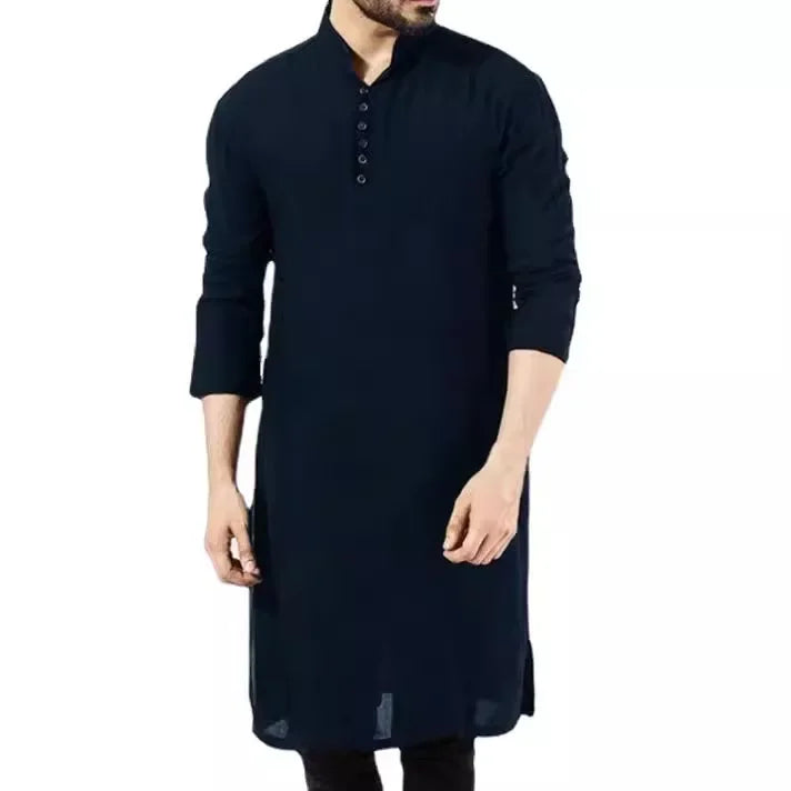 Abaya Men Shirts Long Sleeve Islamic Chemise Elegant Kaftan Robe