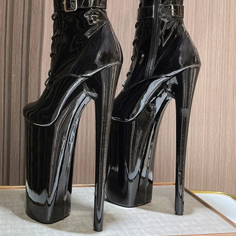 Over The Knee High Heel Boots Round Toe Platform