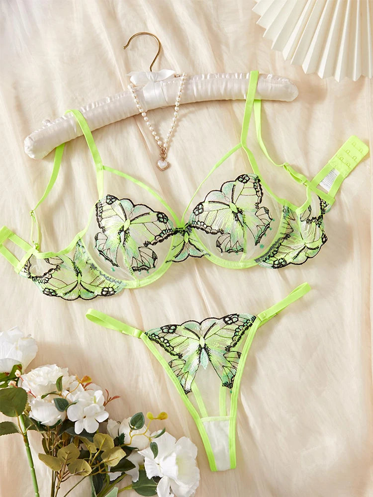Lingerie Butterfly Embroidery Bra Sets