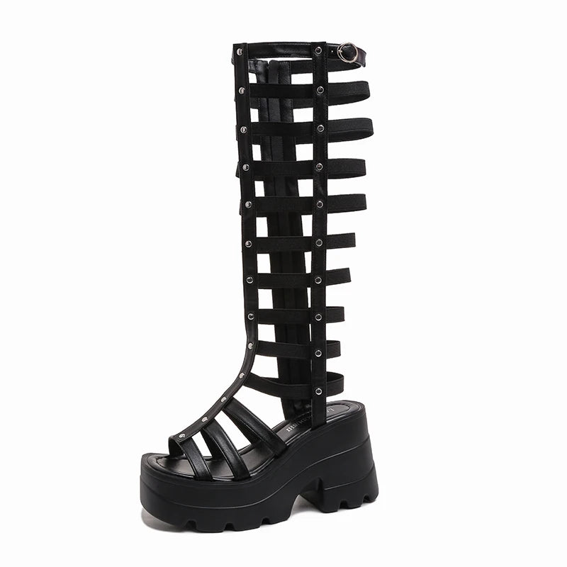 Cutout knee High Top Sandals