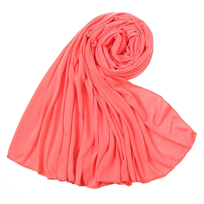 Soft Hijabs Scarf Shawl Plain Cotton Jersey Scarves