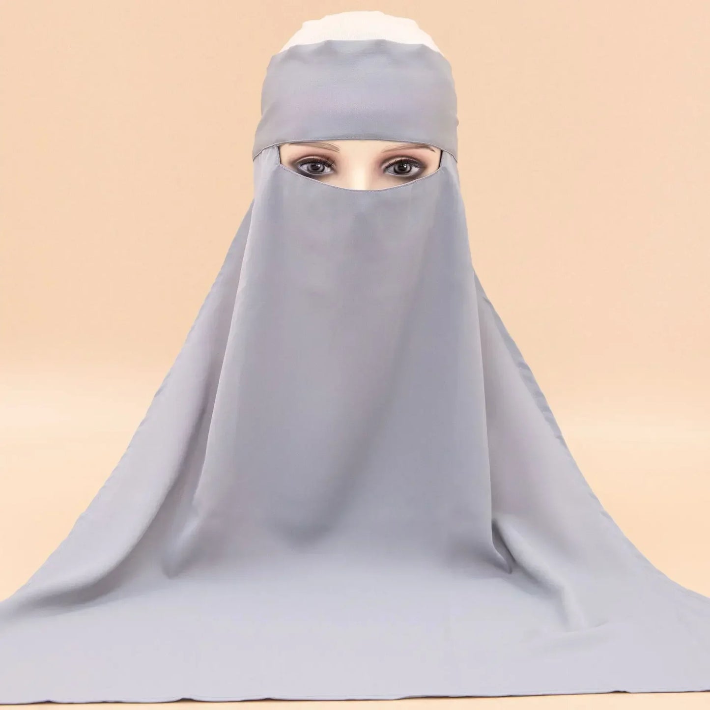 Plain Nida Niqab Tie back Face Cover