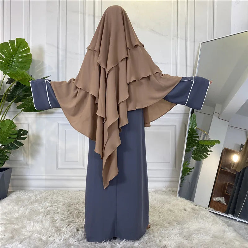 3 Layers Chiffon Hijabs Islamic Clothing Ramadan Eid Headdress