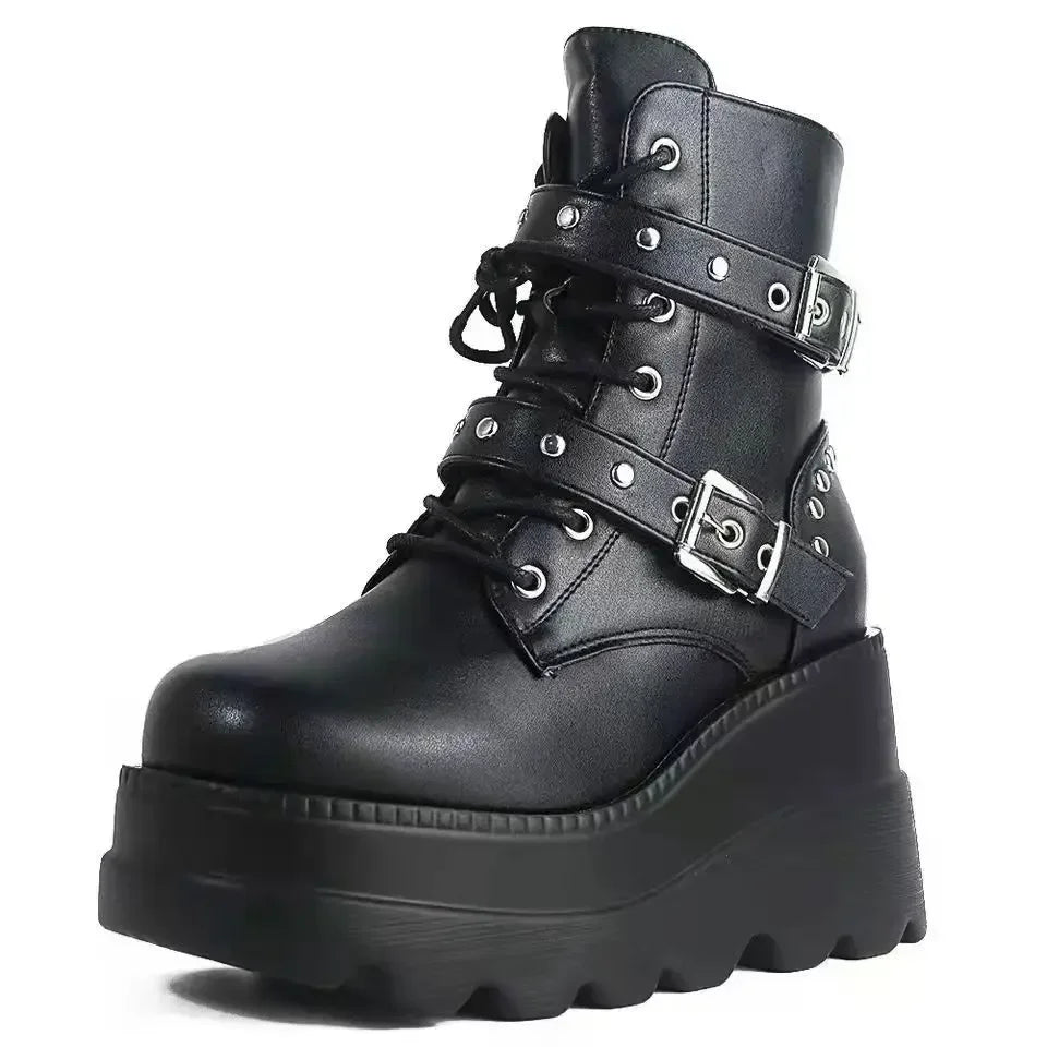 Pu Leather Ankle Booties
