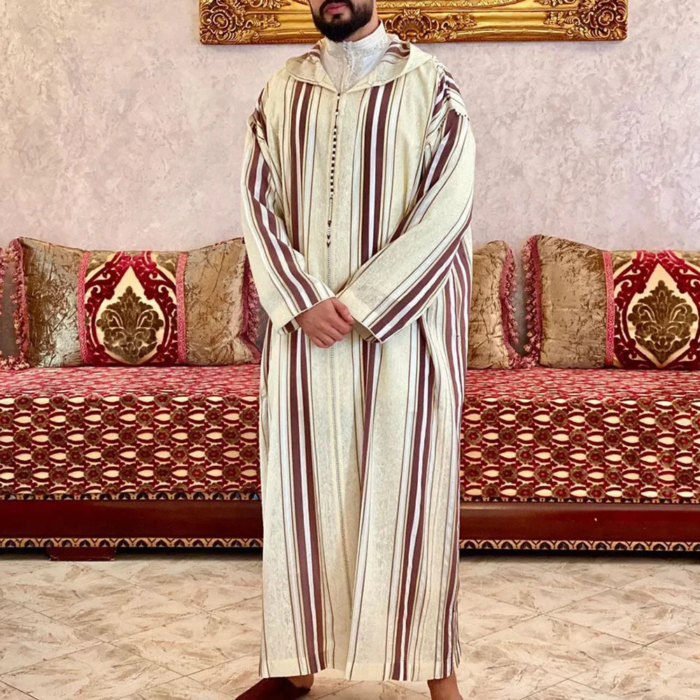 Durable Kaftan Arab Muslim Robe Men Jubba Thobe