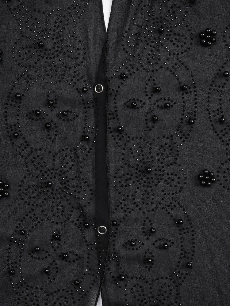 Abaya Femme Dubai Turkey Black Kaftan Long Sleeve Chiffon Hooded Dresses