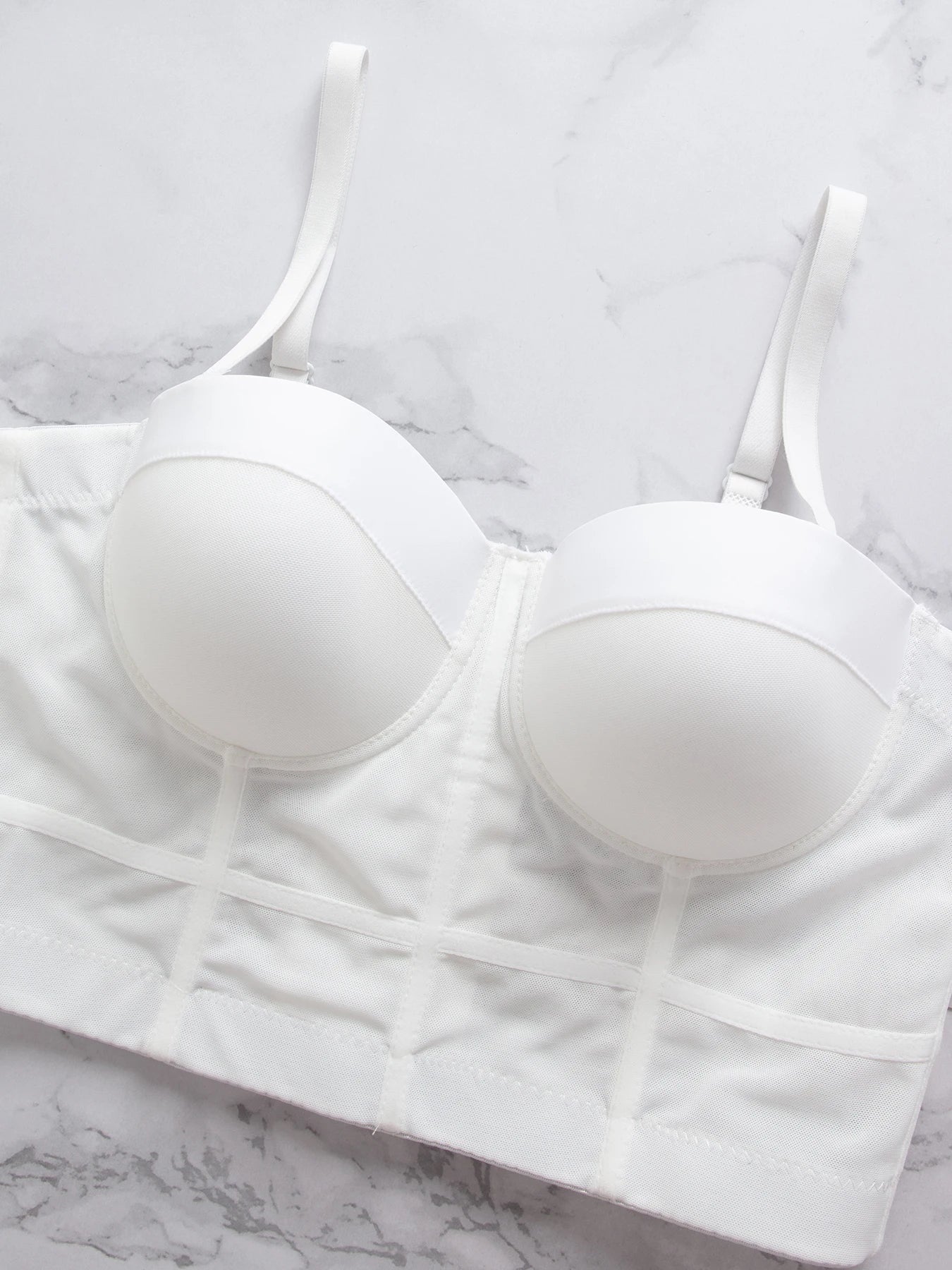 Solid Color Simplicity Elegant New Shoulder Strap Gauze Bra