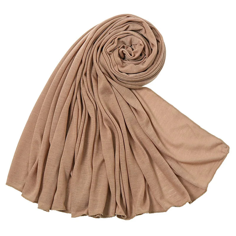 Soft Hijabs Scarf Shawl Plain Cotton Jersey Scarves