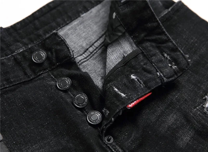 Men Long Denim Pencil Pants