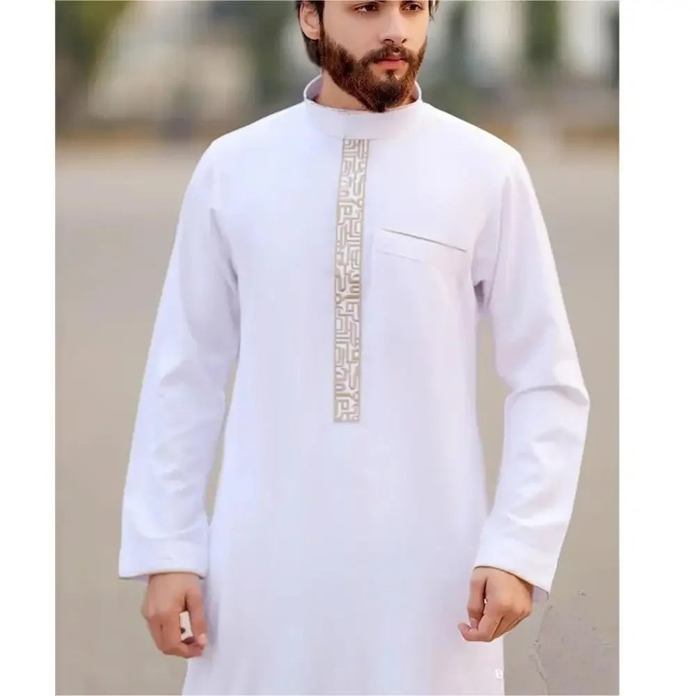 Durable Kaftan Arab Muslim Robe Men Jubba Thobe