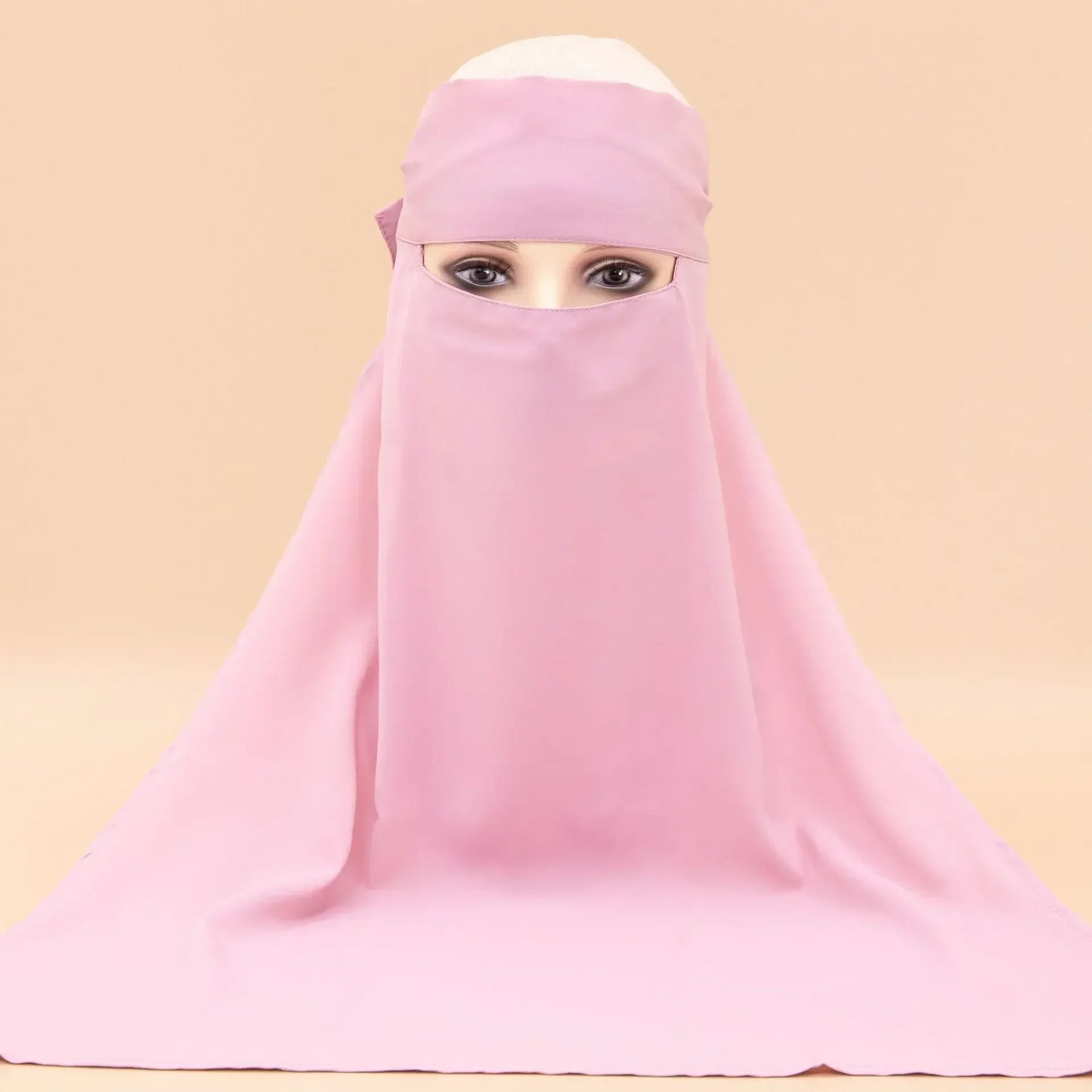 Plain Nida Niqab Tie back Face Cover