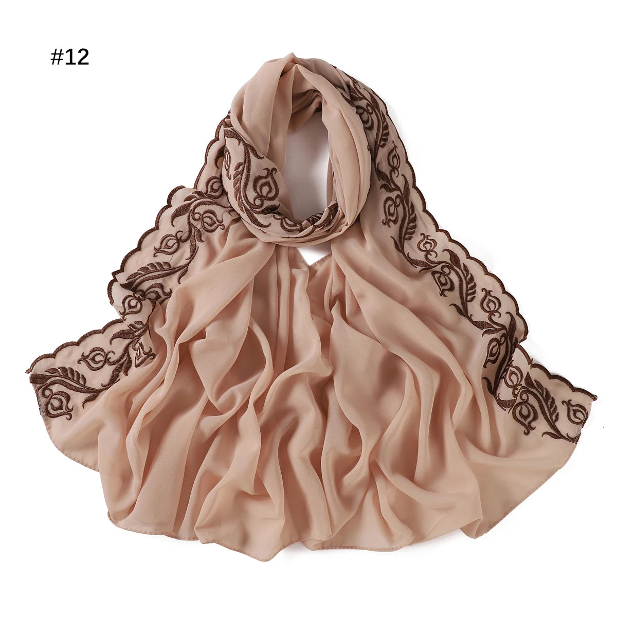 Embroidery Chiffon Scarf Hijab