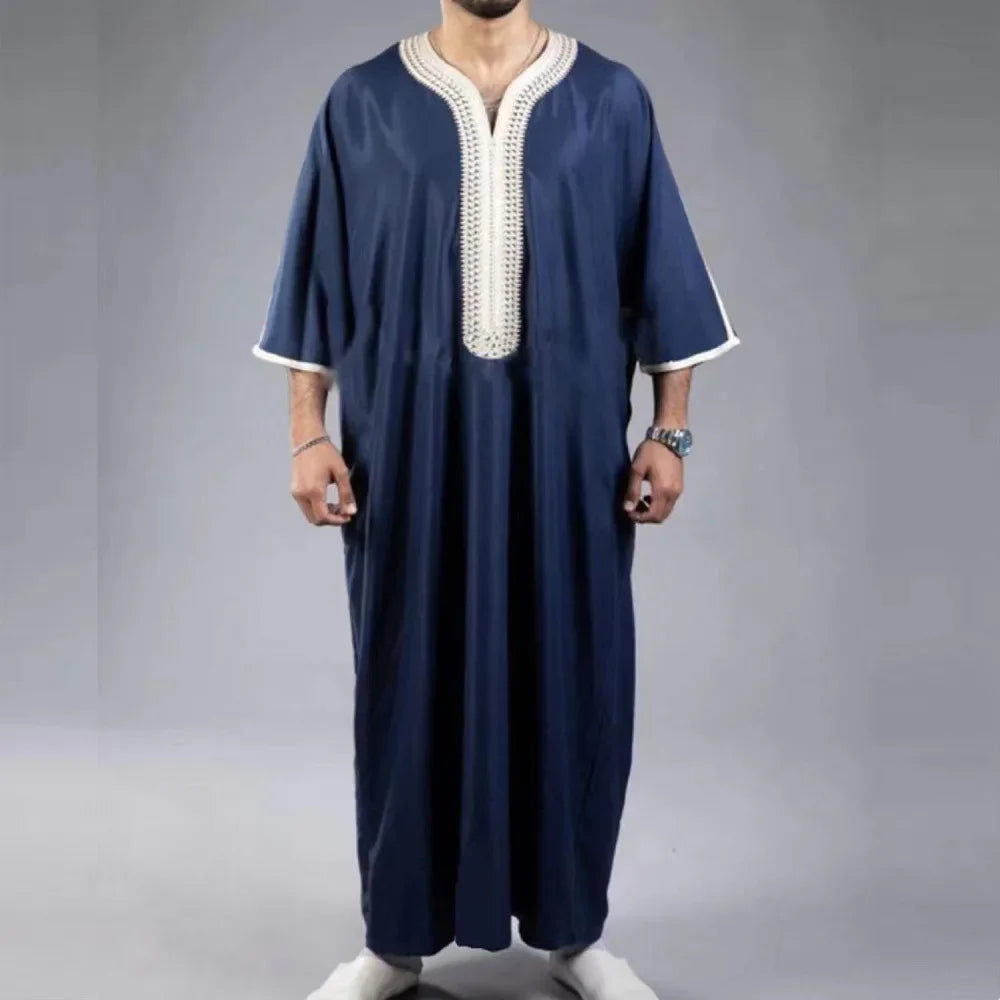 Durable Kaftan Arab Muslim Robe Men Jubba Thobe