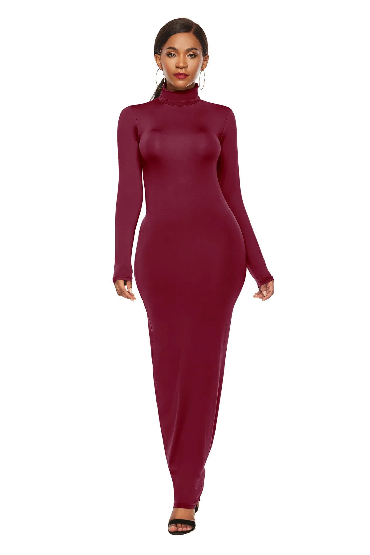 Slim Long High Neck Bodycon Dress