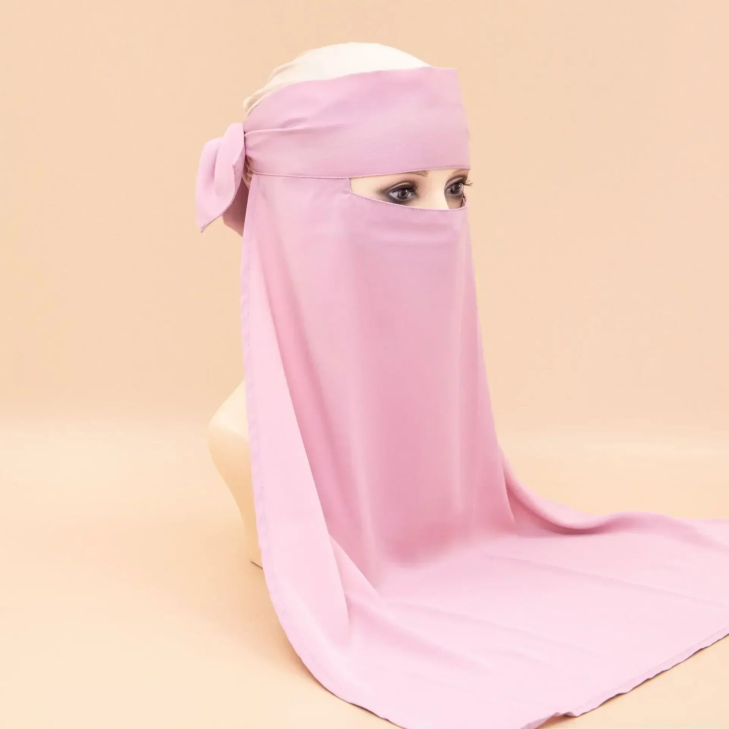 Plain Nida Niqab Tie back Face Cover