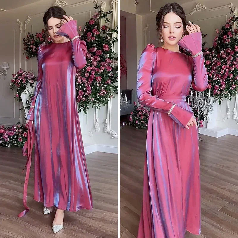 Long elegant Loose Bandage Abaya Robe