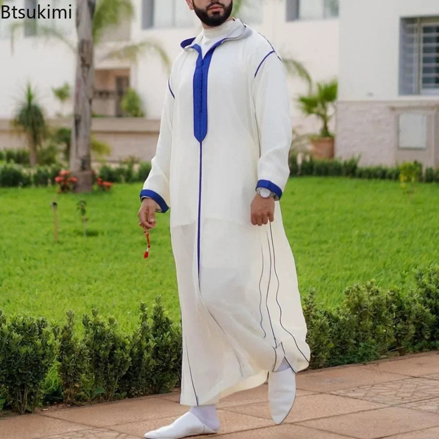 Durable Kaftan Arab Muslim Robe Men Jubba Thobe