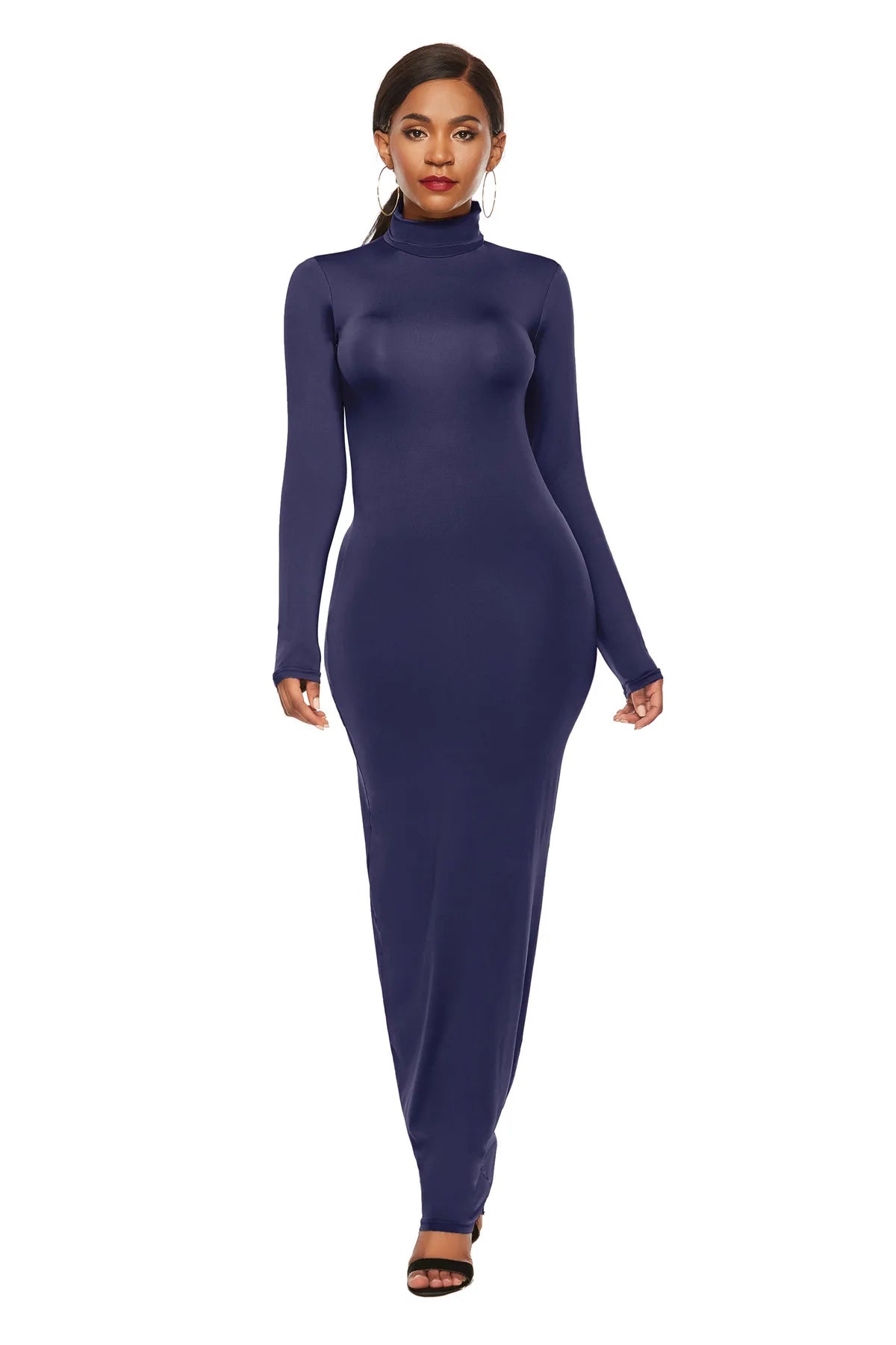 Slim Long High Neck Bodycon Dress