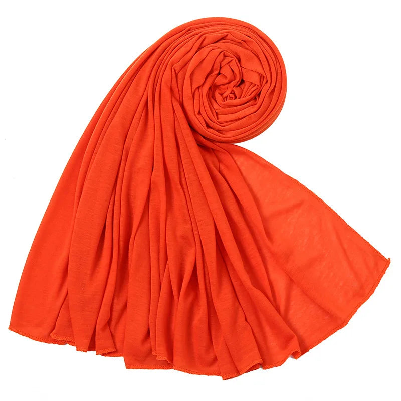 Soft Hijabs Scarf Shawl Plain Cotton Jersey Scarves