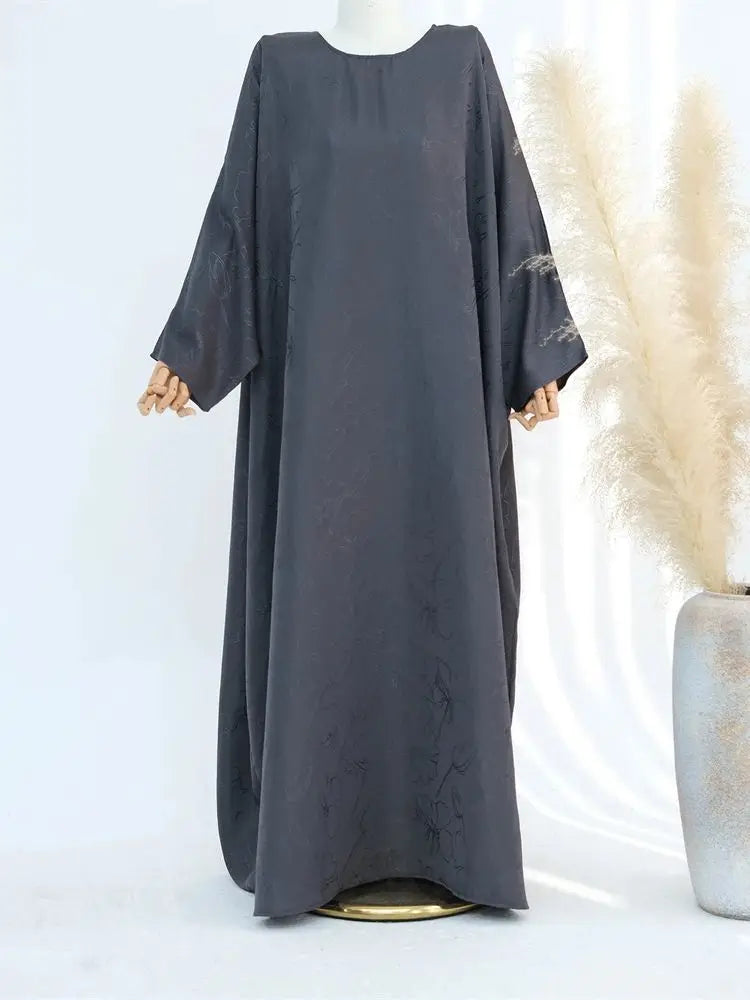 Satin Abaya Damen Dubai Arabic Muslim Kaftan African Dresses