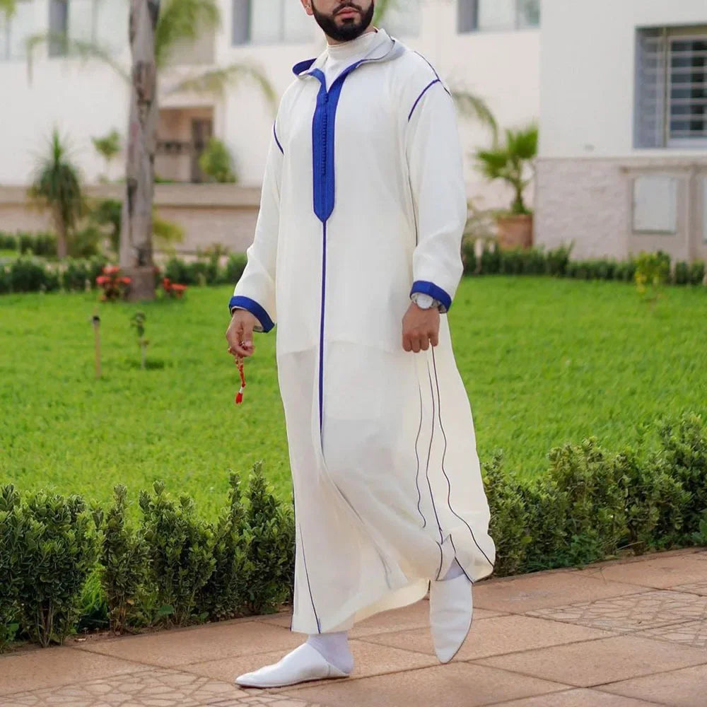 Durable Kaftan Arab Muslim Robe Men Jubba Thobe