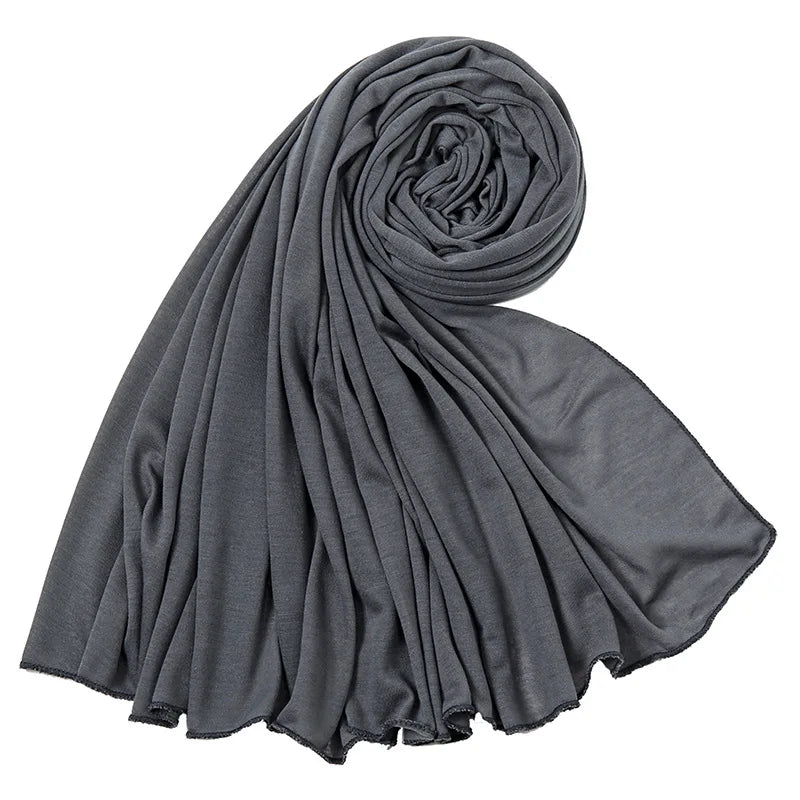 Soft Hijabs Scarf Shawl Plain Cotton Jersey Scarves