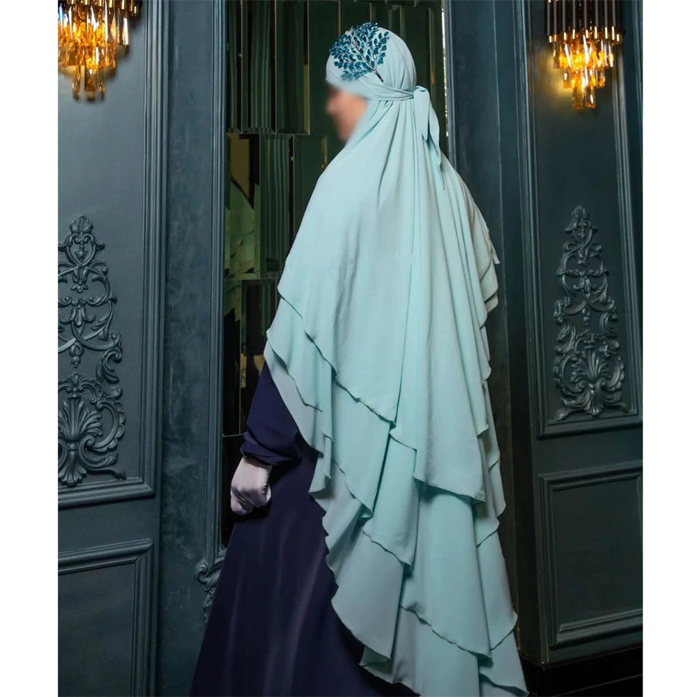 3 Layers Chiffon Hijabs Islamic Clothing Ramadan Eid Headdress