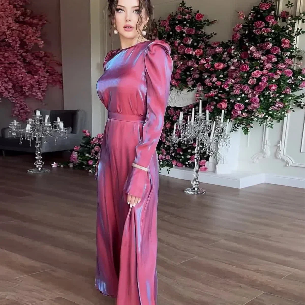 Long elegant Loose Bandage Abaya Robe