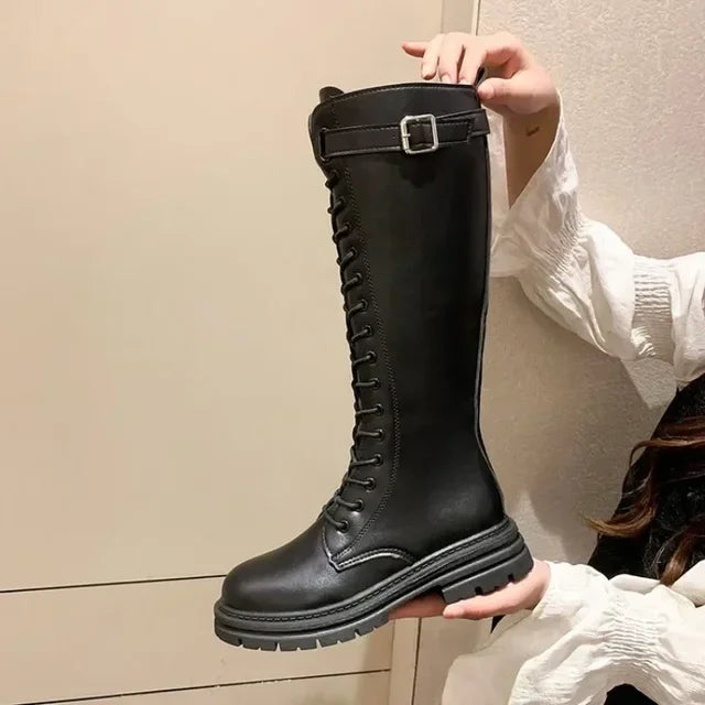 Women Combat Boots High Platform