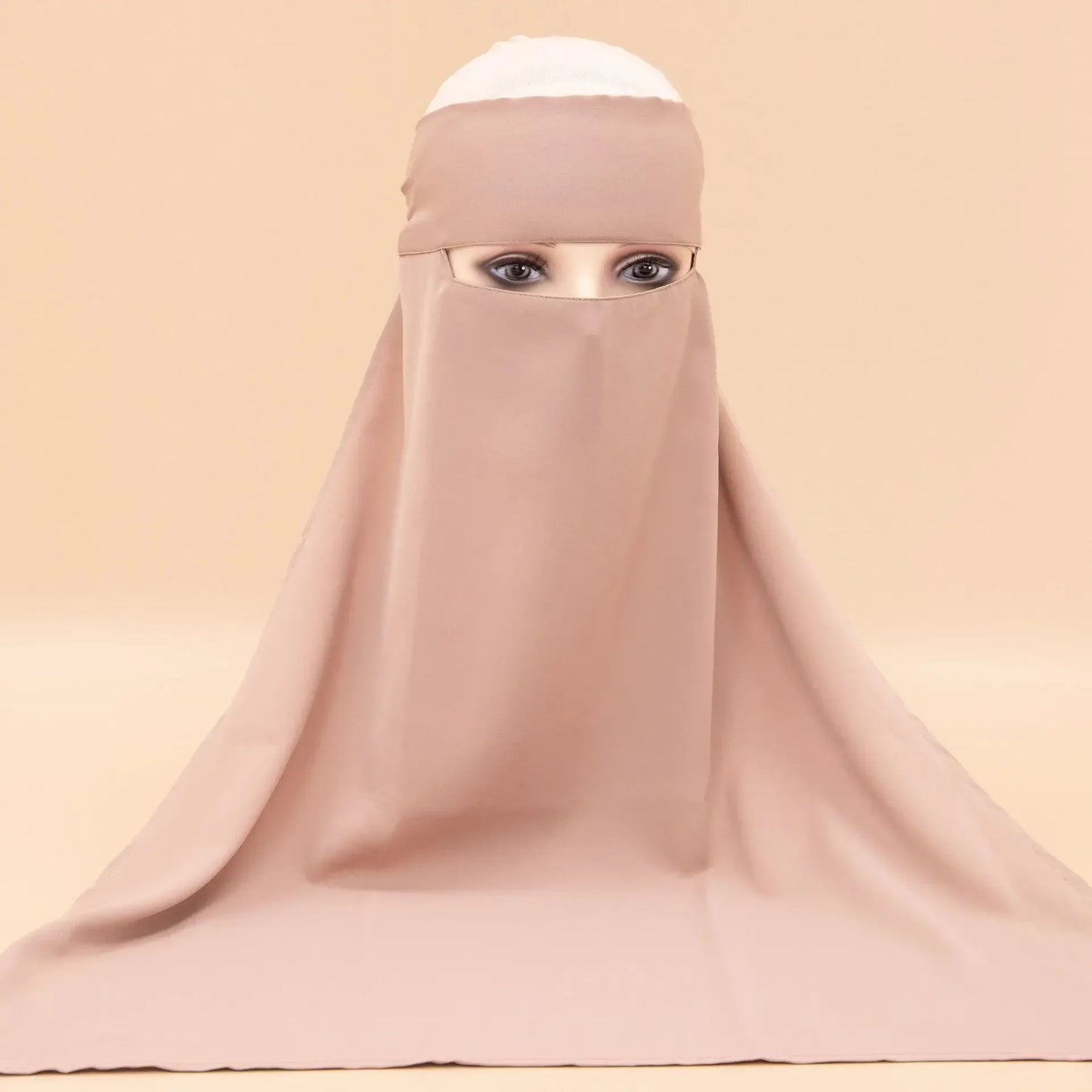 Plain Nida Niqab Tie back Face Cover