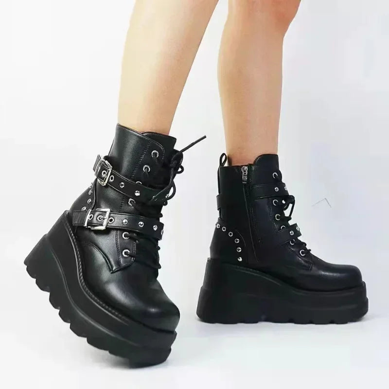 Pu Leather Ankle Booties