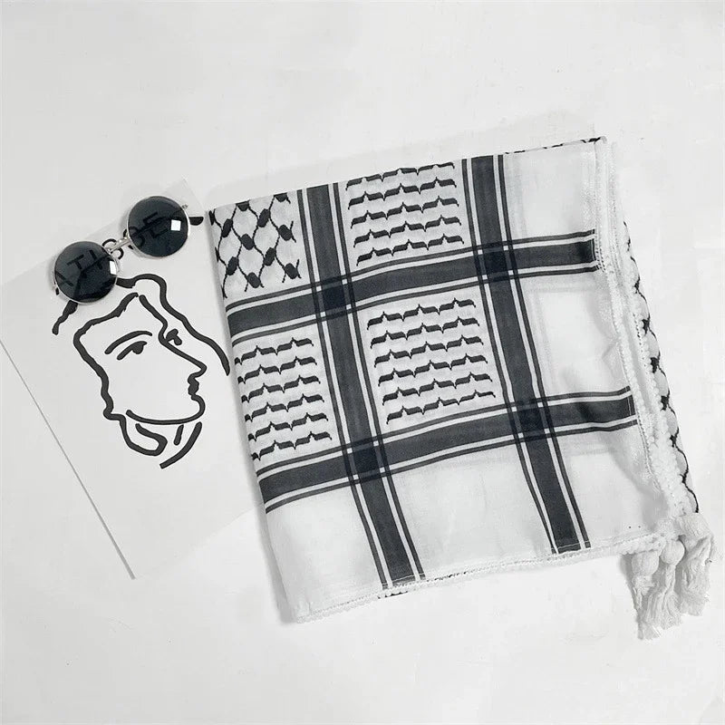 Arab Head Scarf Keffiyeh Shemagh Wrap Muslim Headwear